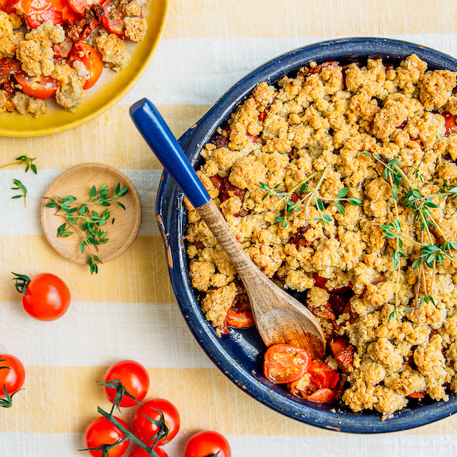 Crumble salé aux tomates