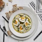 Houmous aux herbes, œufs et radis